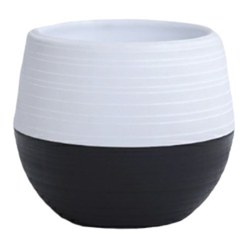 Кашпо СИБПОЛИМЕР "Дуэт" комбинированный черно-белый 0.5 л