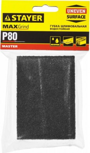 Губка шлиф."STAYER"Р80 100x68x26мм"Master" четырехсторонняя