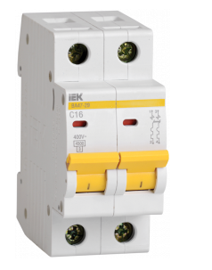 Выключатель автоматический ИЭК ВА47-29 двухполюсный 10А 400В