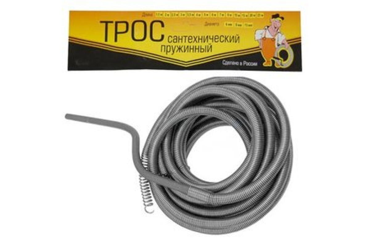 Трос сантехнический САНТЕХКРЕП "Эконом" пружинный 6мм 5м