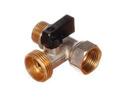 Кран шаровой FRAP трехпроходной для стиральной машины 1/2''-3/4''-1/2''