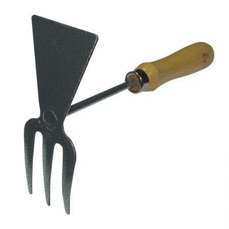 Мотыжка Фарина прямое лезвие 3 зубца 250 мм с двухкомпонентной обрезиненной ручкой 93122