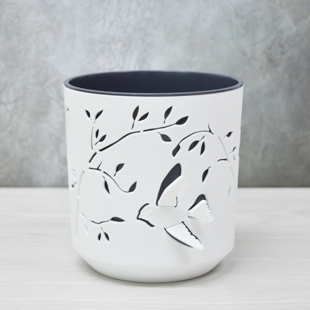 BMC Кашпо "Колибри" (1,25л) Цв. Белый/Антрацит КШ-4642