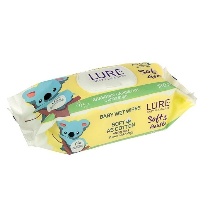 Салфетки влаж. LURE Для всей семьи 120шт с крышкой