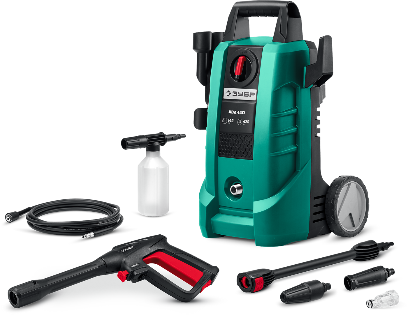 ЗУБР 140 Атм, 1700 Вт, мойка высокого давления, пистолет МИГ-180 (АВД-140)наш