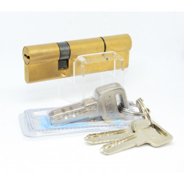 Механизм цилиндровый "Евродверь" 80мм (32,5х47,5) 2+6кл (Латунь)