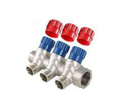 Коллектор Valtec регулир. нар. резьба 3 вых. 1'х1\2 никель VТс.560.N.0603