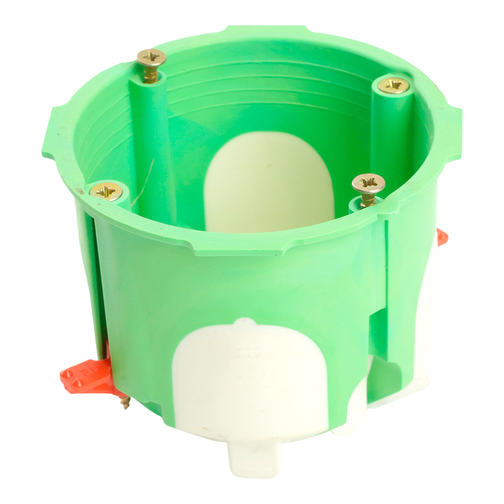 Подрозетник двухкомпонентный 68х55 мм для всех типов стен, зеленый ЕВХ30-03-03 (GE40421-R)