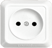 Розетка "Олимп" 16А 250В о/у белый одномест. б/з UNIVERsal