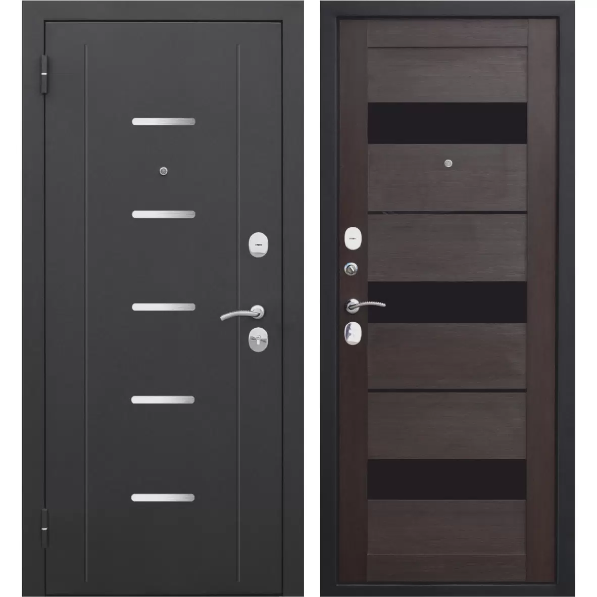 Дверь мет. 7,5см Гарда муар 960мм  левая Темный кипарис Царга