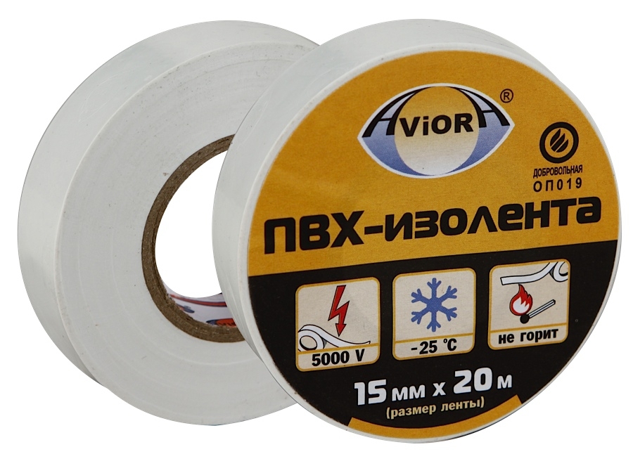 Изолента AVIORA 15мм*20м белая