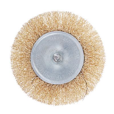 Щетка для дрели ЕРМАК мет. со шпилькой 100мм плоская (арт.656-008)