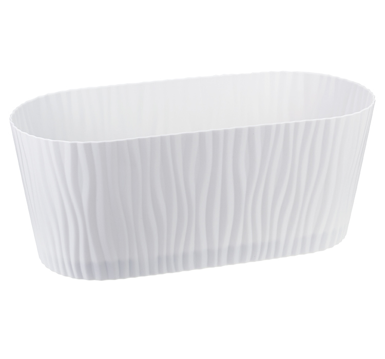 Кашпо для цветов IDEA "Волна" овальное с вкладышем белый (арт. М 3191) 4.2 л