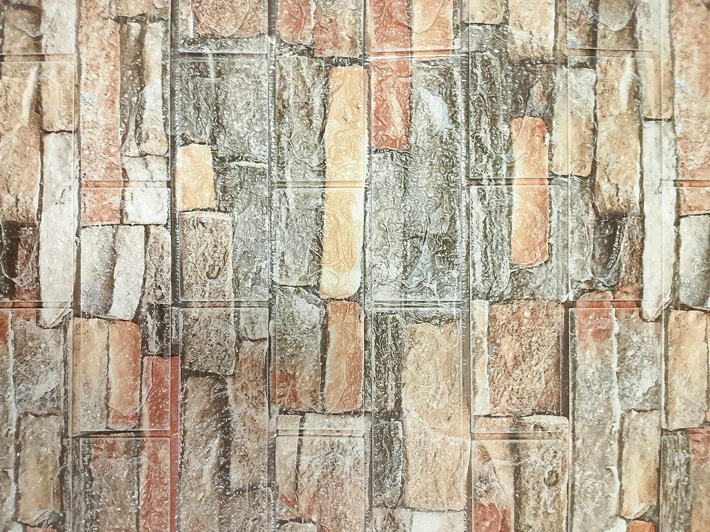 Панель стеновая самокл 3D Кирпич желтый мрамор 0,7х0,77м (толщ. 0,4см) BZ1-006