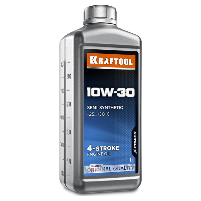 Масло KRAFTOOL 10W-30, 1 л, полусинтетическое масло для 4-тактных двигателей (41510-1)