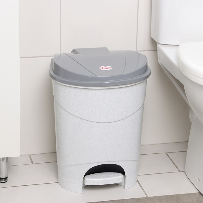 Контейнер д/мусора с педалью 19л Мрамор М2892