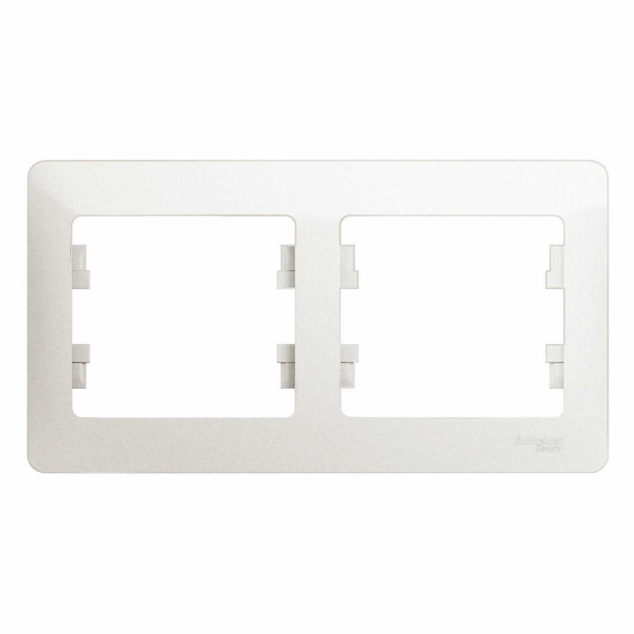 Рамка для выключателя GLOSSA 2-постовая белая горизонтальная