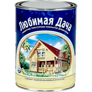 Защитное текстурное покрытие ЛЮБИМАЯ ДАЧА для древесины белый полуматовый 0.75 л