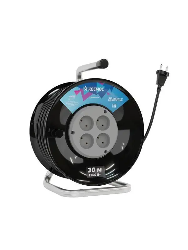 Удлинитель на катушке Космос 4х30м