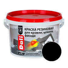 Краска фасадная резиновая черный 3кг "DALI"