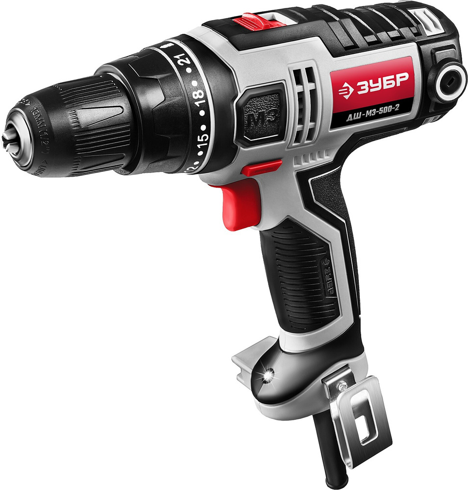 ЗУБР дрель-шуруповерт( ДШ-М3-500-2) 500Вт 0-450/0-1800 об/мин ком НСК