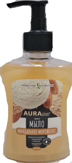 Крем- мыло жид. AURA CLEAN "Минд.мороженое"  питат. 250 мл