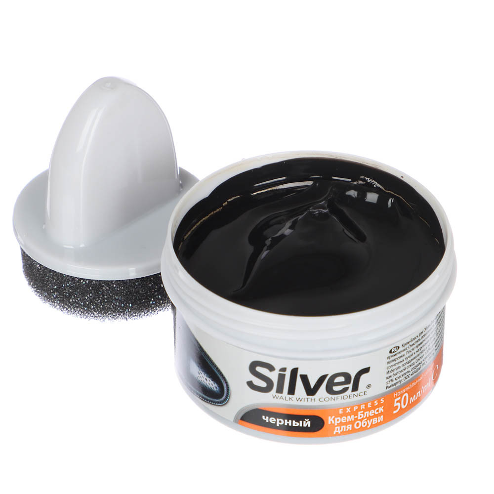 Крем-блеск 50мл черн с губкой