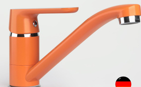 Смеситель 4166АР для кухни с гайкой оранж.