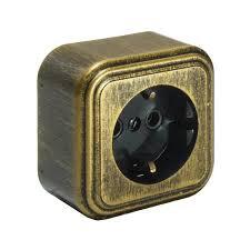 Розетка 1м с/з бронза