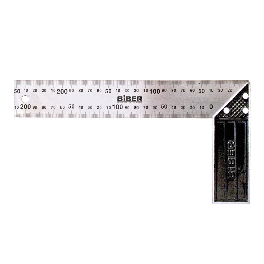 Угольник столярный нержавеющая сталь 250мм BIBER "Профи"