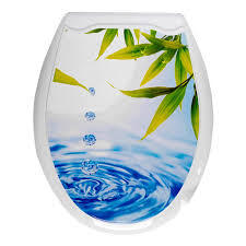 Сиденье на унитаз МП с рис. Капли и бамбук