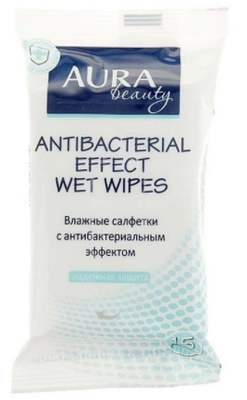 Салфетки влаж. AURA антибак. уп.15