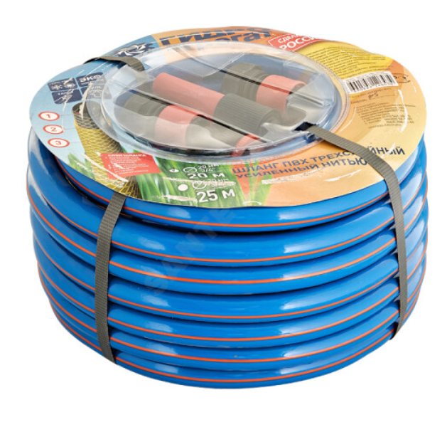 Шланг полив. ГИДРОАГРЕГАТ усил.нитью с фитингами в ком-те 3/4" 20м