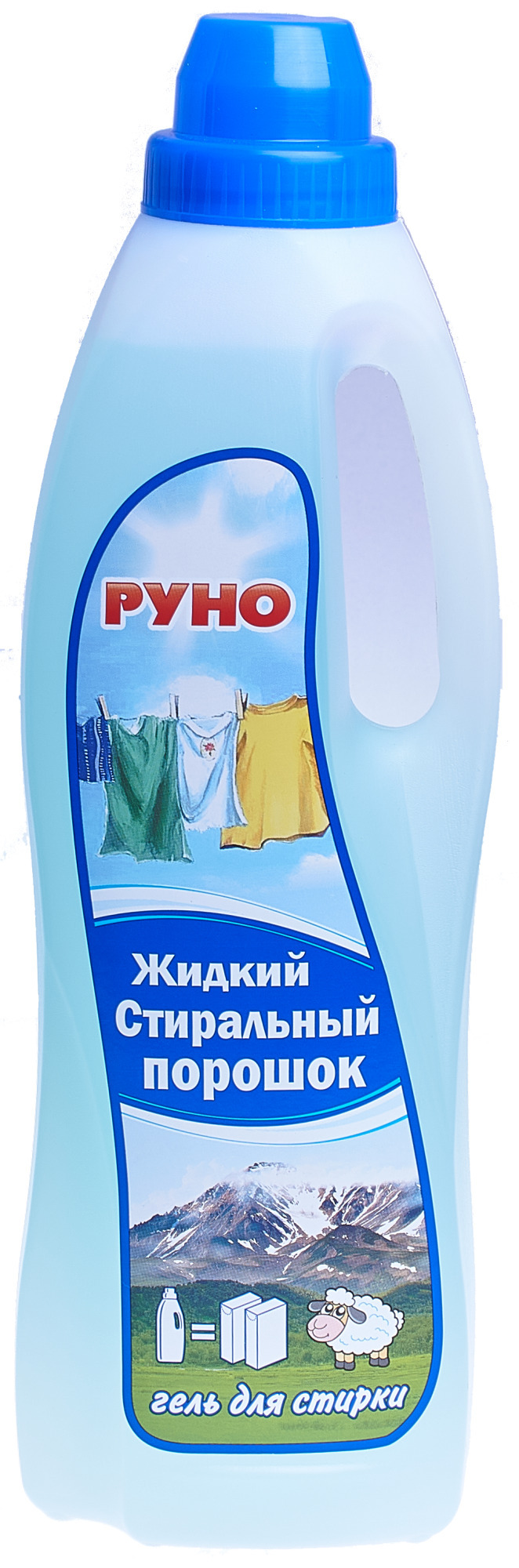 Гель для стирки РУНО  жидкий стиральный порошок 1л.