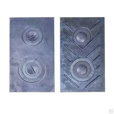 Плита большая двухконфорочная с частыми ребрами 710*410*12 25кг арт.506