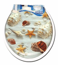 Сиденье  д/ун. "Океан" унив. мягкое белое с рисунком