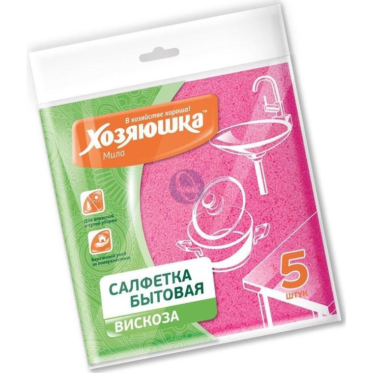 Салфетка ХОЗЯЮШКА МИЛА быт. вискоза 5шт