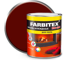 Эмаль FARBITEX ПФ-266 красно-коричневая 1.8кг