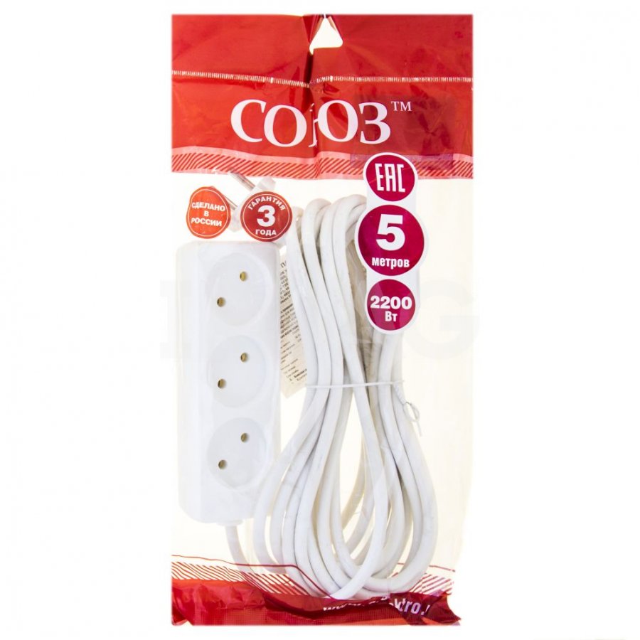 Удлинитель 3х5м б/з Союз