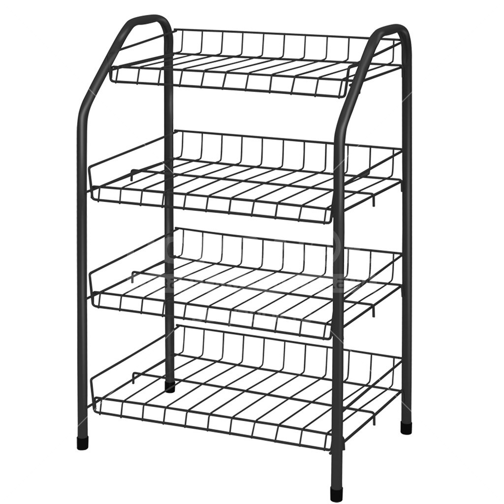 Этажерка для обуви 4 полки черный 700*660*300 ЭТ1