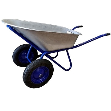 Тачка строительная GROWER 2 кол. 100л /250кг  втулка, пневмо, полукруг.корыто