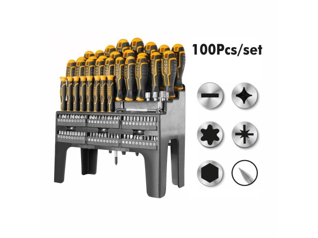 Набор отверток и бит 40+60 шт INGCO HKSD10028