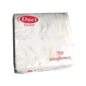 Салфетки ДУЭТ 100шт клетка зел