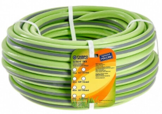 Шланг поливочный ГИДРОАГРЕГАТ ПВХ усиленный нитью салатовый с черной полосой 3/4" 25 м