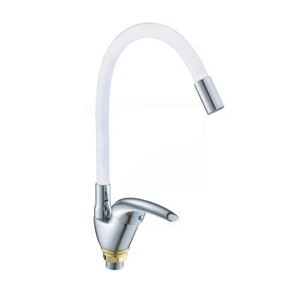 Смеситель DIKALAN D57E51 д/кухни однорыч. силикон.гусак бел/чер