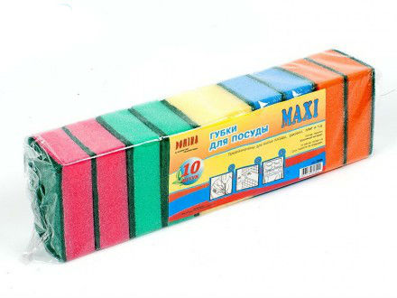 Губка DOMINA "Maxi" для посуды 10 шт.