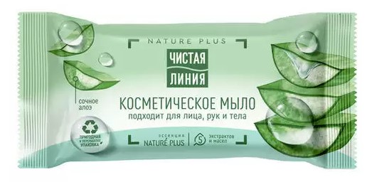 Мыло туалетное ЧИСТАЯ ЛИНИЯ "Сочный алоэ" 75 г