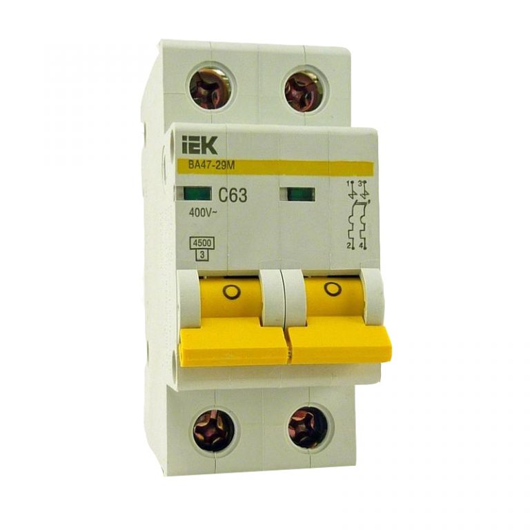 Выключатель автомат. ИЭК ВА47-29 двухполюсный 63А 400В