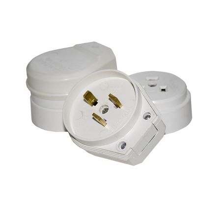 Соединитель штепс. UNIVERSAL 32А-40А 220В с/з белый трехконт.