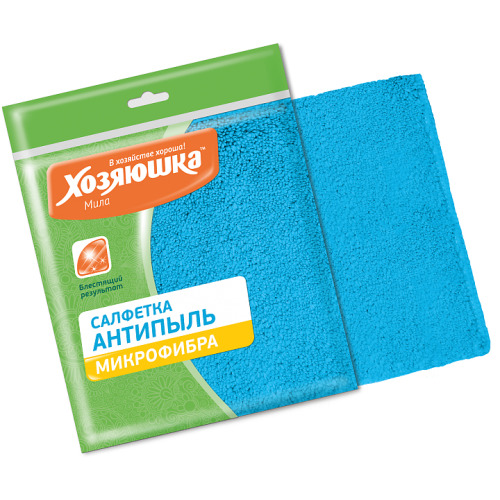 Салфетка ХОЗЯЮШКА МИЛА "Антипыль" микрофибра 30х30 см